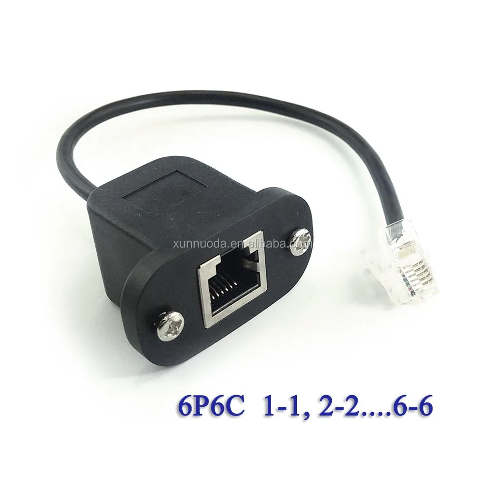 panel mount telephone rj12 rj11 female socket receptacle connector cable