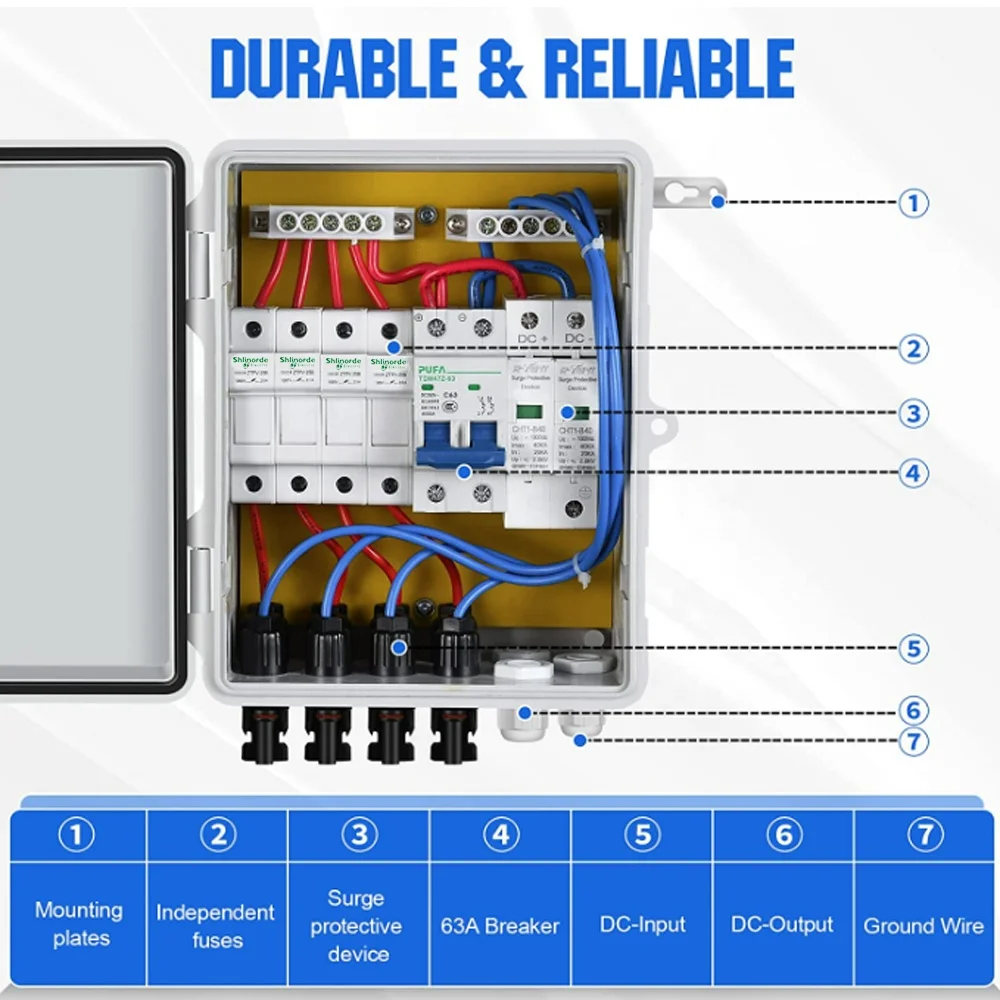 [Free Sample]Outdoor Solar Energy Pv Dc 1000v 8/10/12/14/16 Strings Ip66 Waterproof Combiner Box With Fuse Isolator