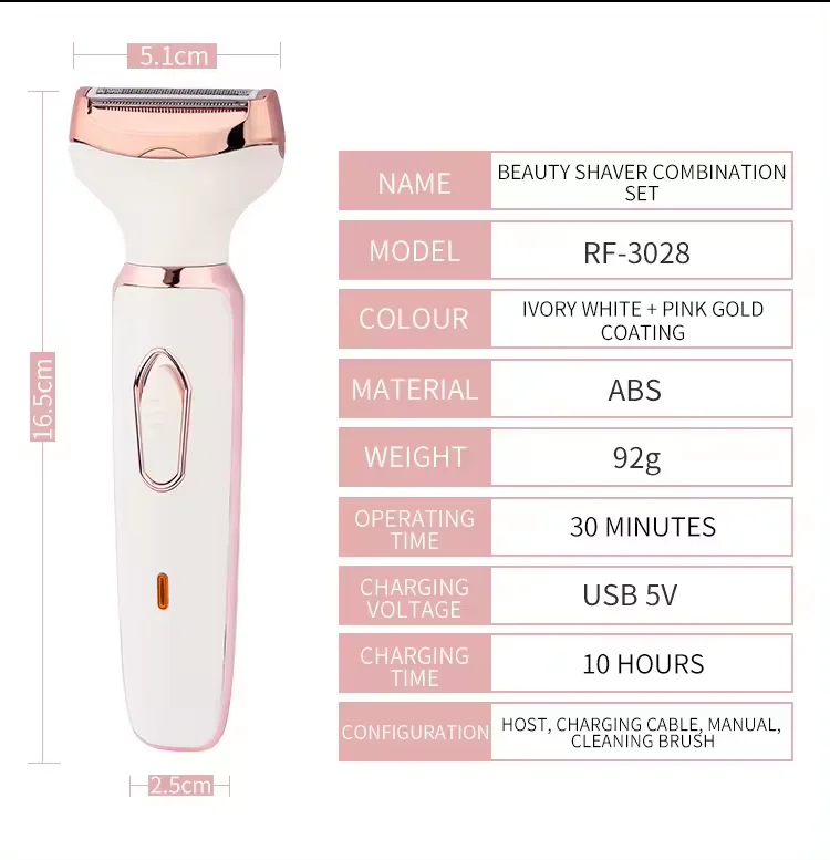 Epilator Eyebrow Trimmer Portable Bikini Trimmer Shaver Pubic Hair Wet & Dry Cordless  4 in 1 Womens for Lady Hair Shaving