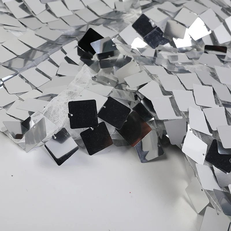 Fancy Tulle French Wedding Reversible Sequin Lace Embroidery Geometric Sequin Fabric for Detailed Dress