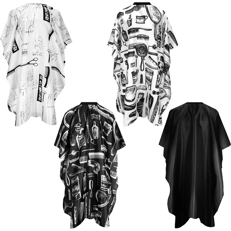 Factory direct sale hair cutting customized beauty waterproof cape salon element pattern polyester apron