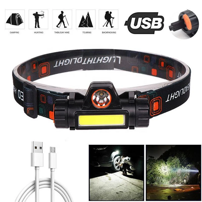 High Bright Waterproof Cheap Lampara de cabeza USB Rechargeable Led Headlamp With Magnet For Camping Fishing Hiking