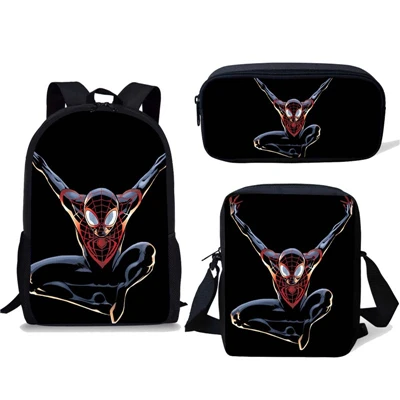 Spiderman Mochila Escolar Infantil Children Pencil Shoulder Book Bags Anime School Bag 3pcs Kids Backpack Boys Girls Gift