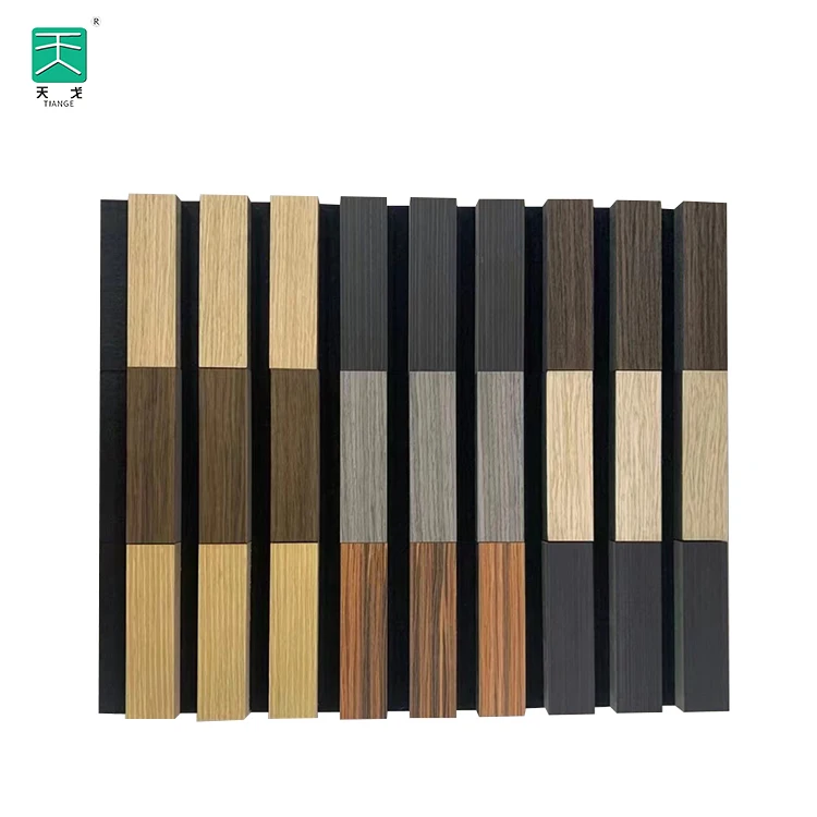 TianGe Public Place Wall And Ceiling Decorative Custom Akupanel Wooden Slat Acoustic Panels