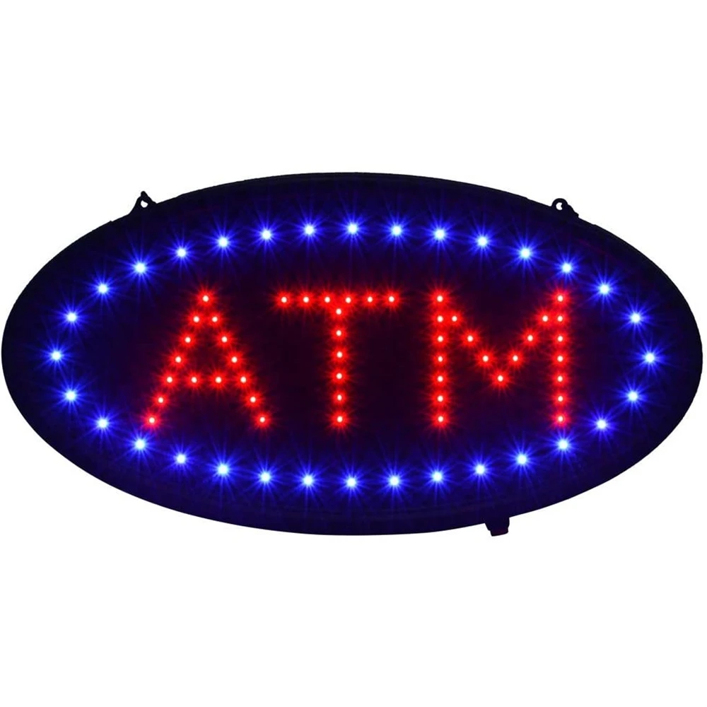 led atm neon sign hot sale custom led sign 10x19 inch semi outdoor ultra bright atm display
