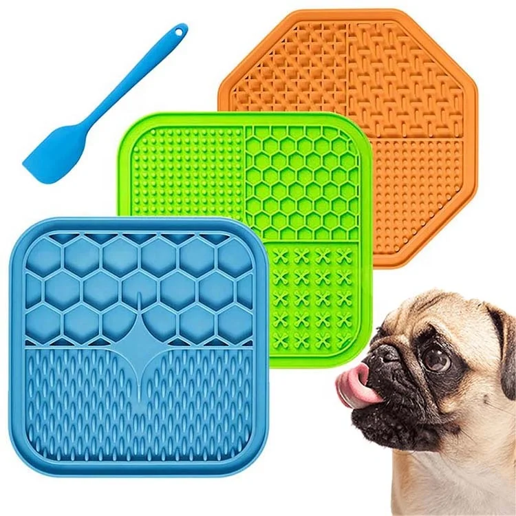 Hot Sale ECO Friendly Food Grade Silicone Anxiety Relief Calming Treat Puzzle Pet Feeding Slow Feeder Non Slip Cat Dog Lick Mat