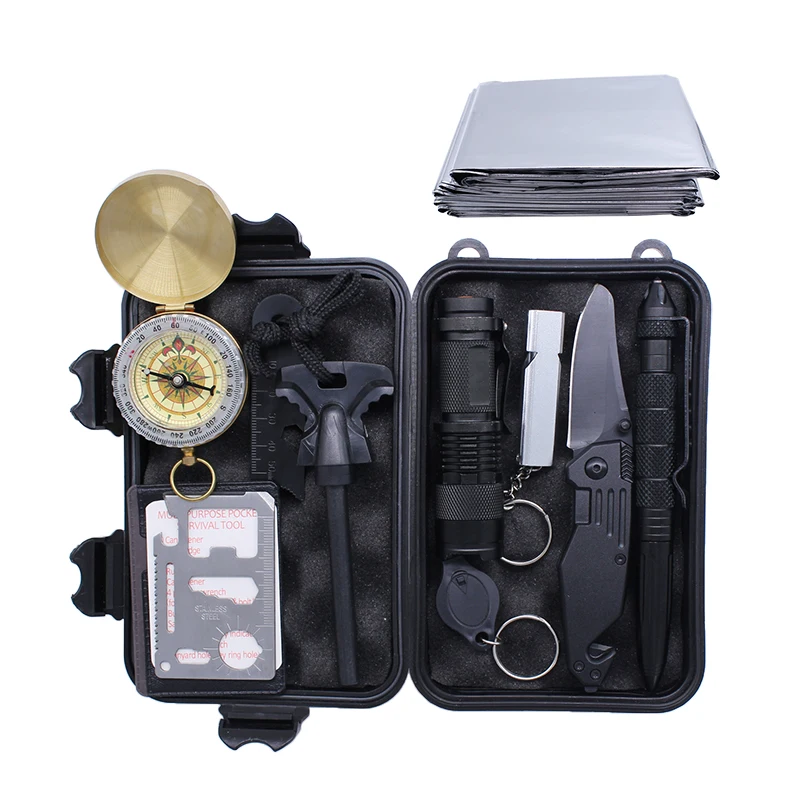 
Manufacturer Waterproof Rescue Gear Survival Tool Kit with Folding Knife 