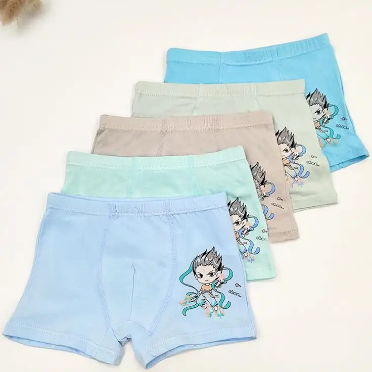 2024 Newest Boys Cotton Comfortable Cartoon Printed Underwear Soft Breathable Boxer Briefs