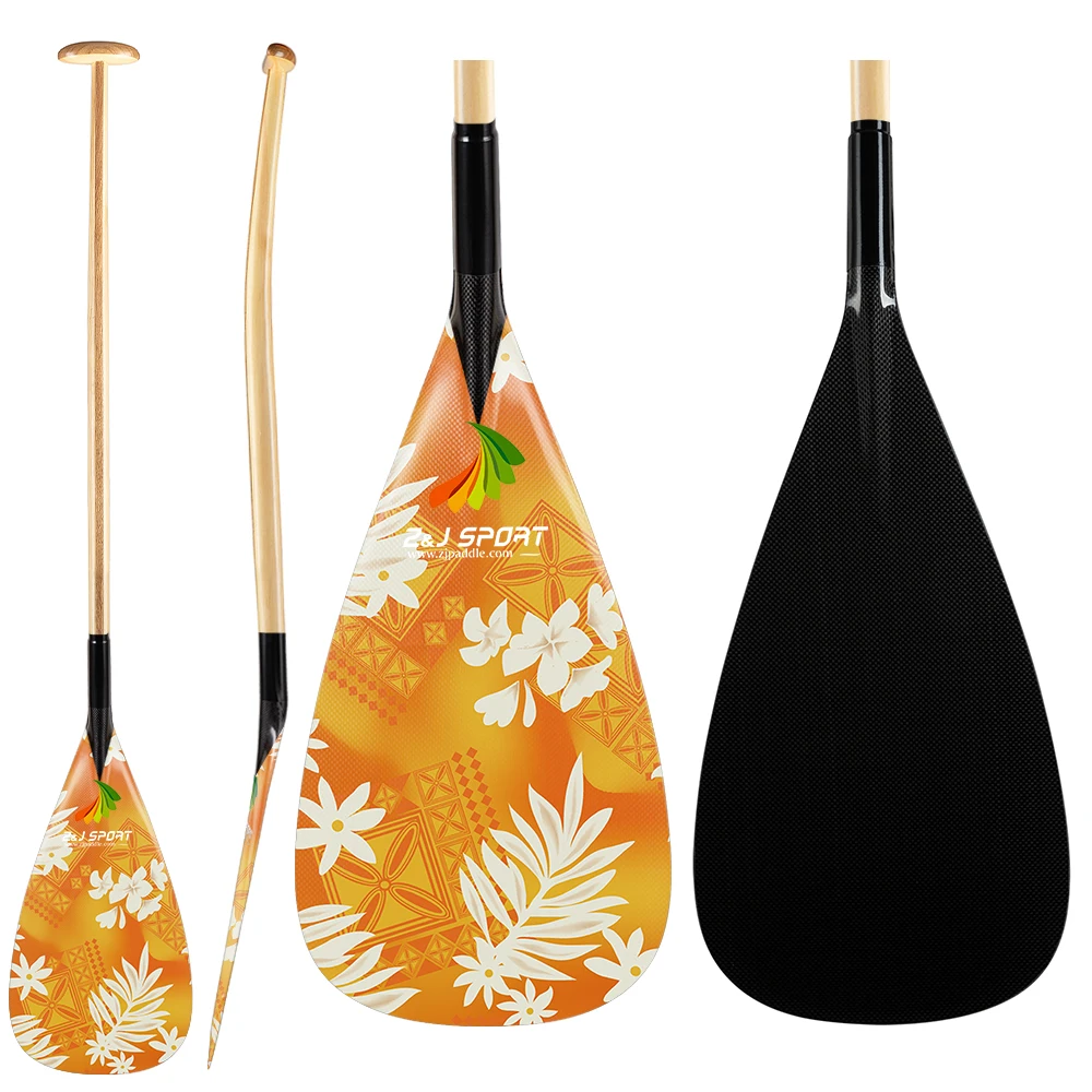 ZJ SPORT Hot Sale Hybrid Carbon Outrigger Canoe Paddle