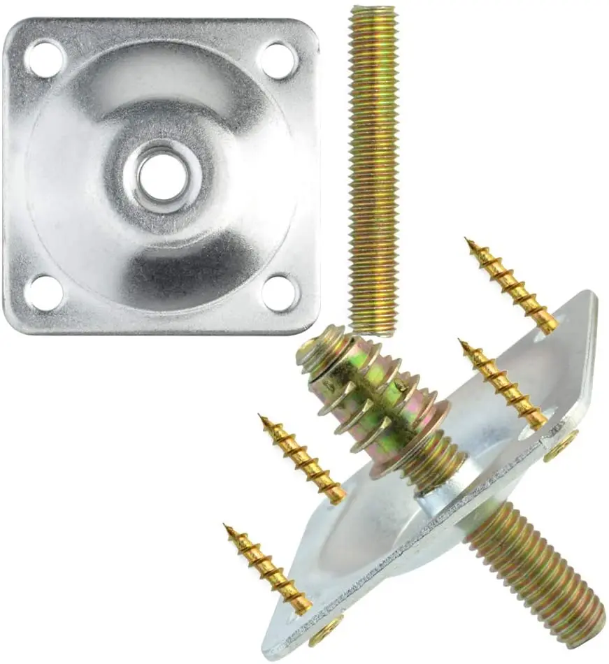 Zinc plated 4 holes sofa t-plate square sofas flat hinge plate bracket coffee tables legs chairs connector