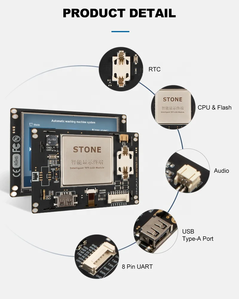 STONE 3.5 Inch 480*320 HMI TOUCH SCREEN LCD PANEL Smart LCD Module Uart Display TFT Display Module for Charging Pile