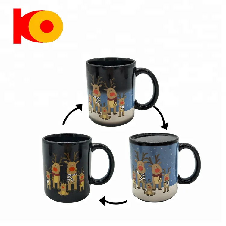 Wholesale Sublimation Printed Blank Ceramic 11oz Mugs Custom Logo Photo Change Magic Sublimation Mugs Color Changing cup