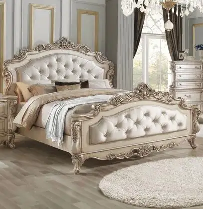 Bedroom set modern design high quality smart furniture hot sale Europe Style King Size Beds Carved Royal solid Wooden Massage