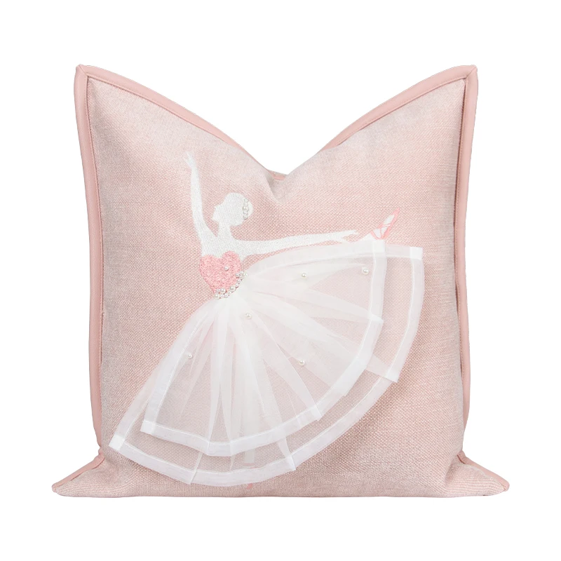 Pillow art girl pattern cushion cover light color luxury modern pillow cover decorative pillow cover
