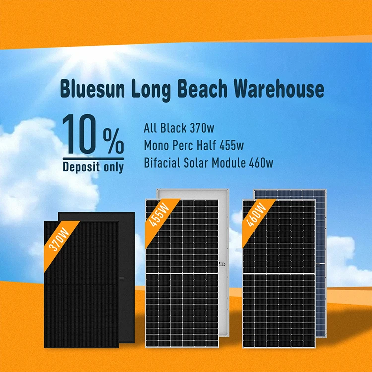 Blusun  all black mono perc solar panel roofing sheets 350w 360w 370w with solar panels CA warehouse price