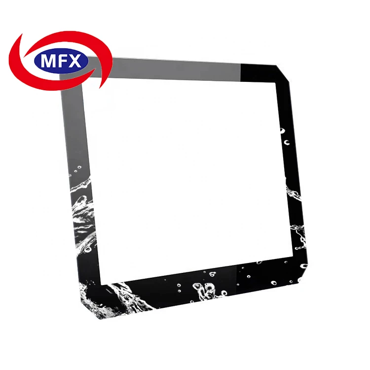 Customized black print flat decorative corning gorilla glass window cover panel for Walkie-talkie and intercom