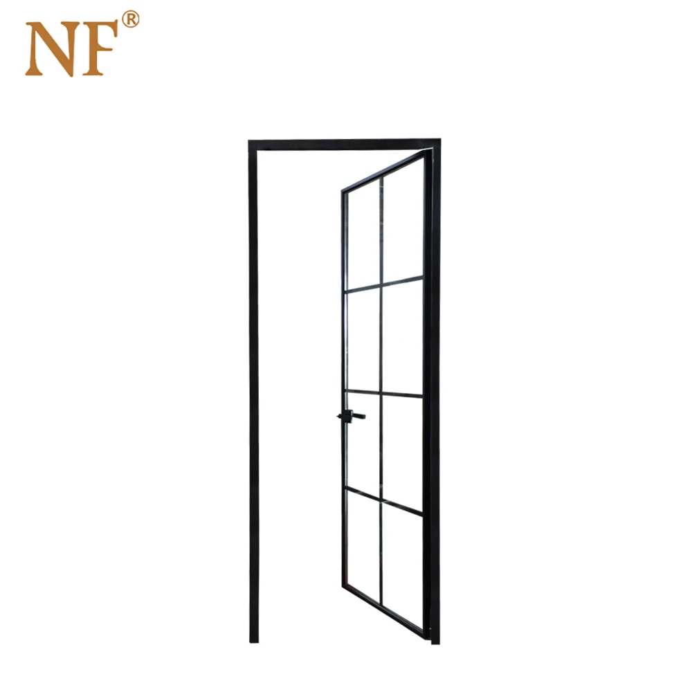 
Commercial aluminum frame double tempered glass interior bath room door 