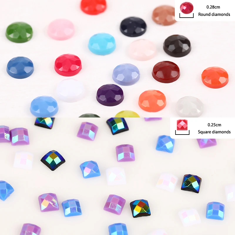 2.5 2.8 MM DMC 447 Color Flat Bottom Acrylic Round Square Drill For Diy 5D Diamond Painting Accessories For Raw Materials