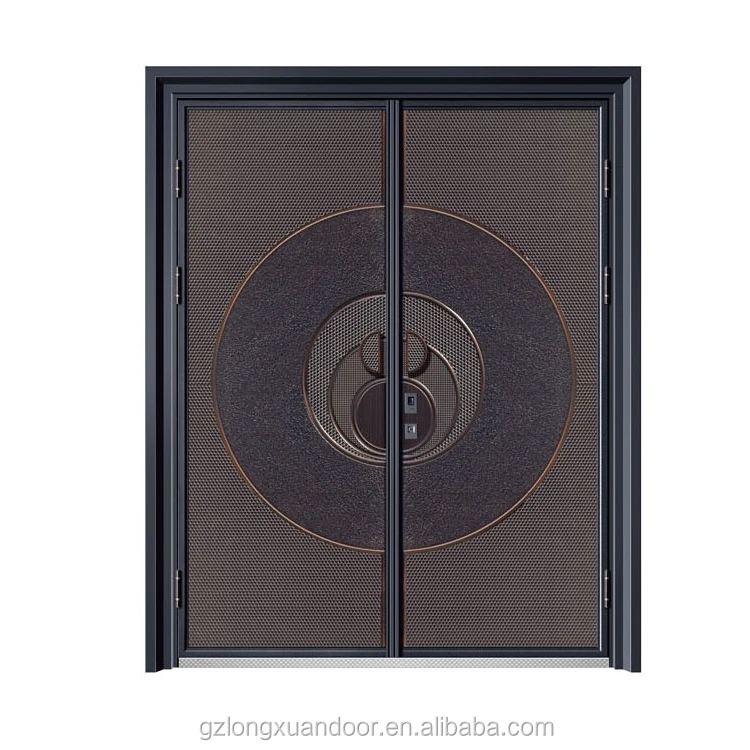 Nigeria storm double swing  strong aluminum steel bullet proof security  doors for main entrance