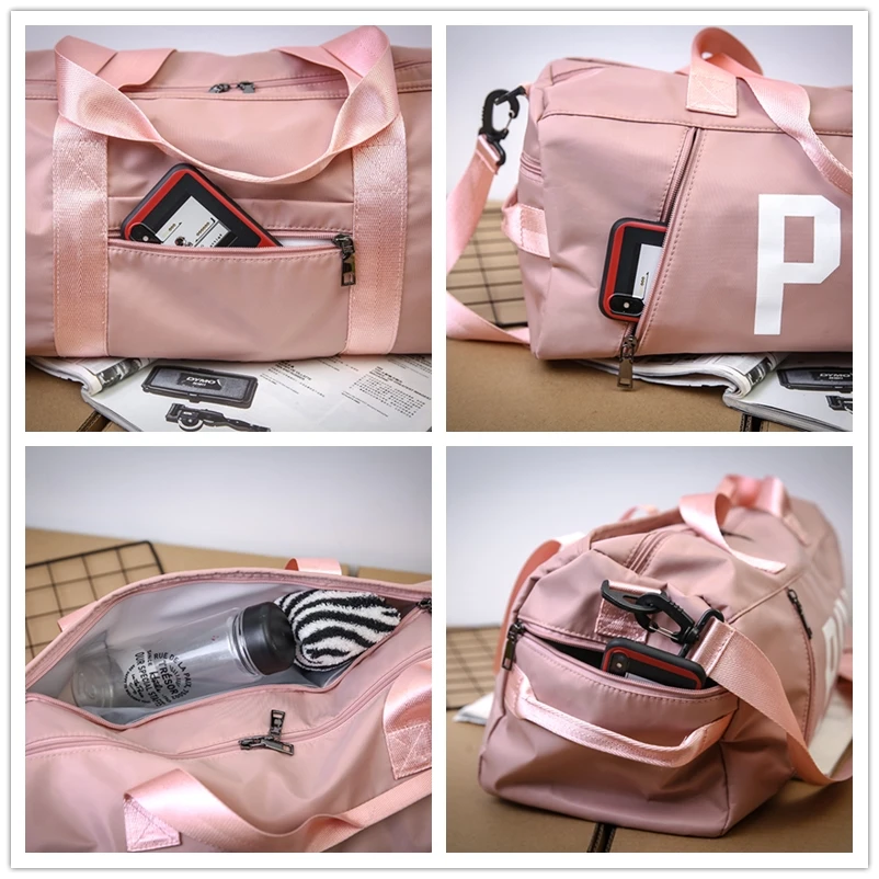  unisex Large Capacity Duffel Sports Bag Custom logo women pink sport crossbody duffle gym bag for