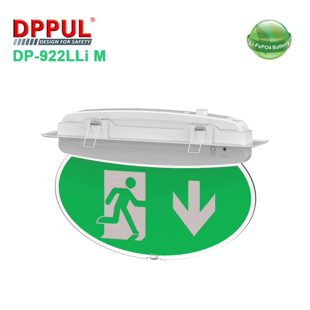 Backlight Replaceable Indicator Film Suspended Installation Ultra-thin Plastic LED Light LiFePO4 Emergency exit Sign