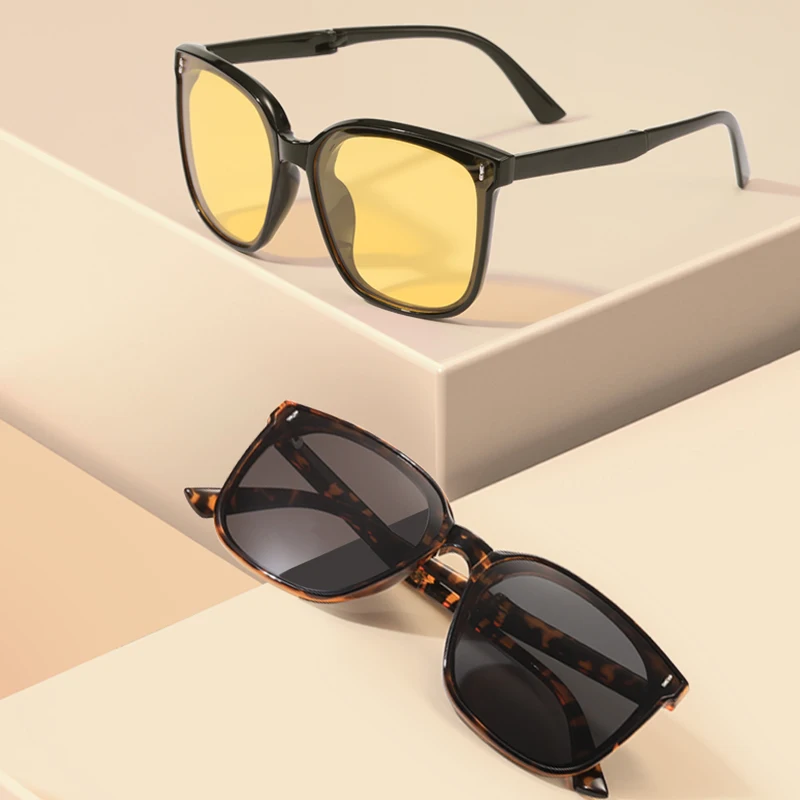 Wholesale Trendy Sunglasses Foldable Sun Glasses with Low MOQ TAC Polarized Lens TR7502 for Women Unisex Super Star Sunglasses