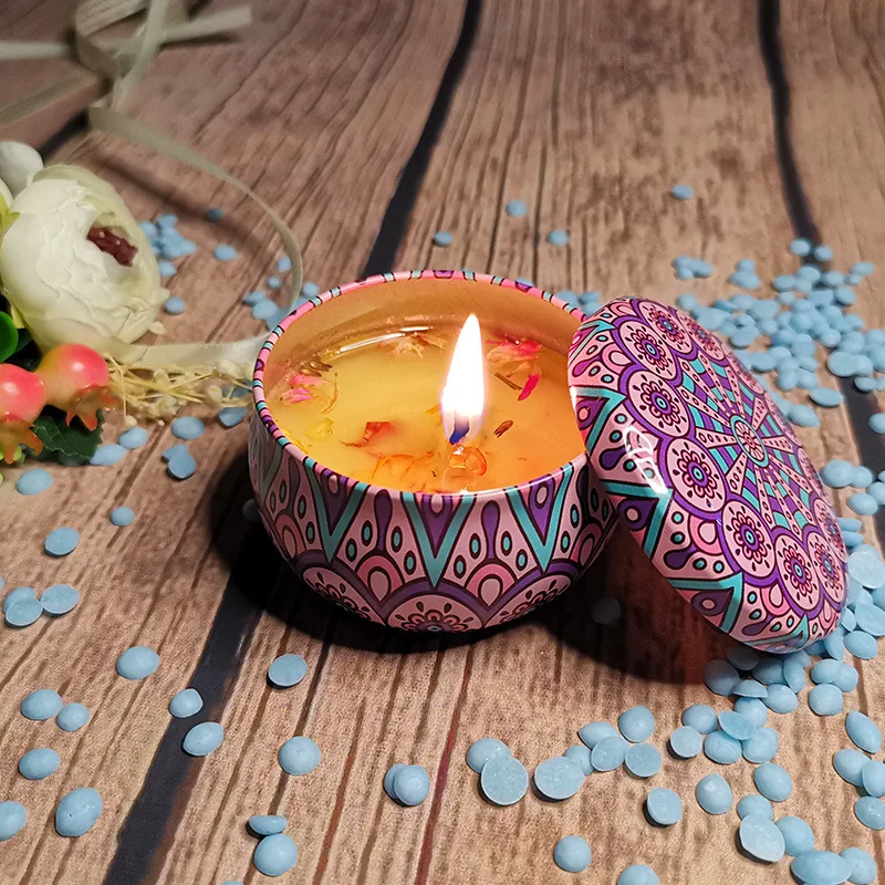 Scented Soy Candles Wax Candle Tinplate Fragrance Candle Travel Soy Vegetable Blend Wax Set