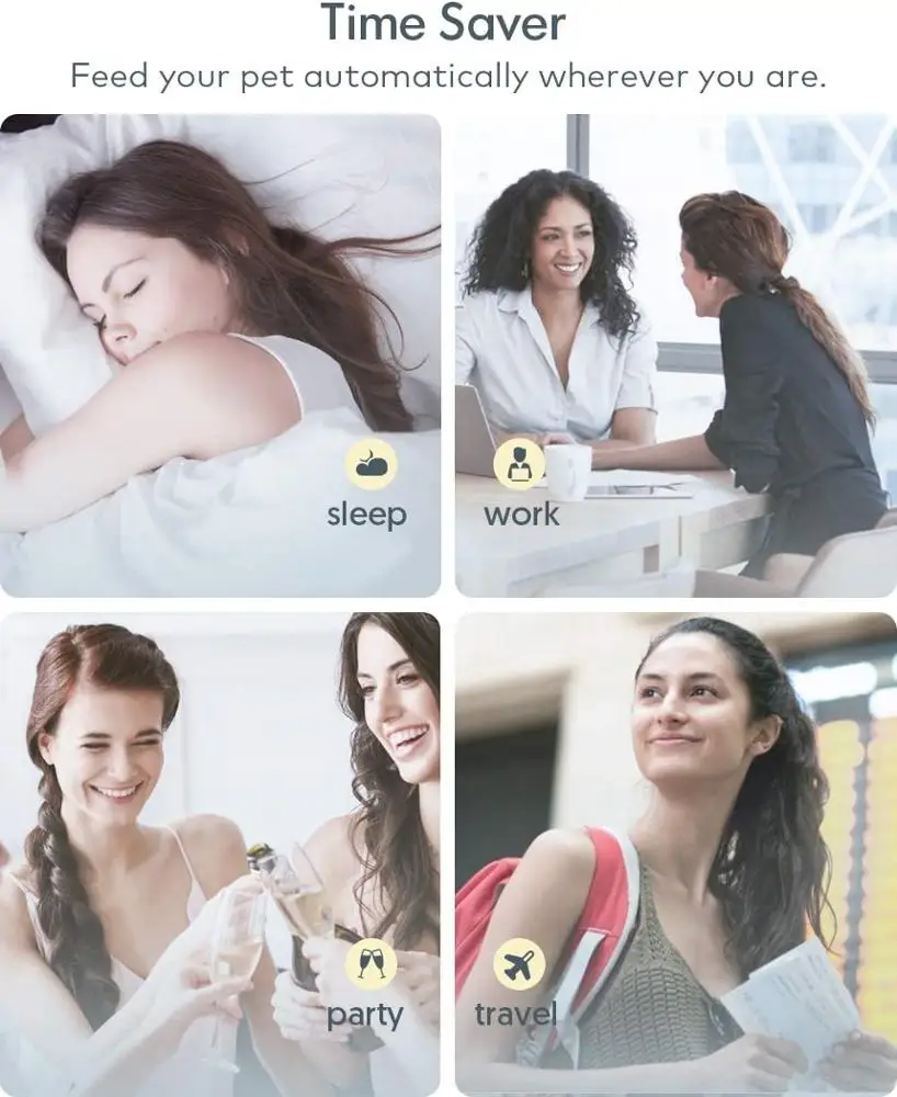 
Automatic Cat Feeder, Dog Food Dispenser for Small Pets with Distribution Alarms 