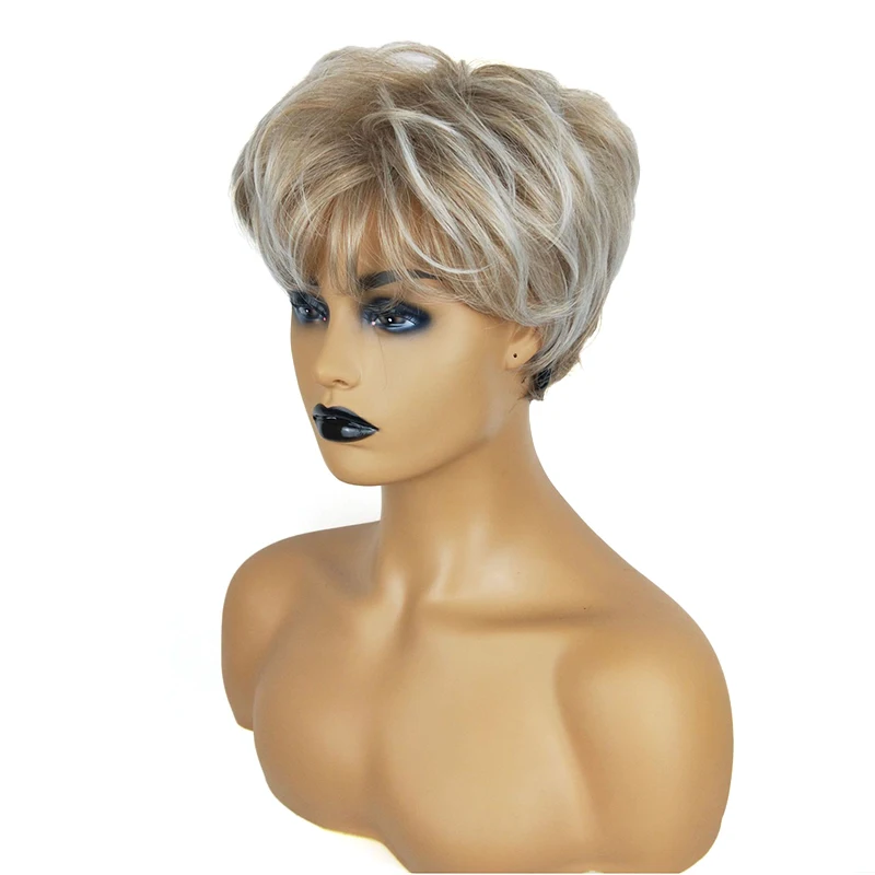 Cross-border European And American Ladies Flower White Trend Short Hair Fluffy Dyed Chemical Fiber Wig