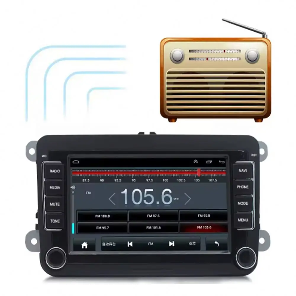 7 Inch Universal Android 12 Autoradios Touch Screen Stereo Carplay & Android Auto Car Radio Multimedia Player