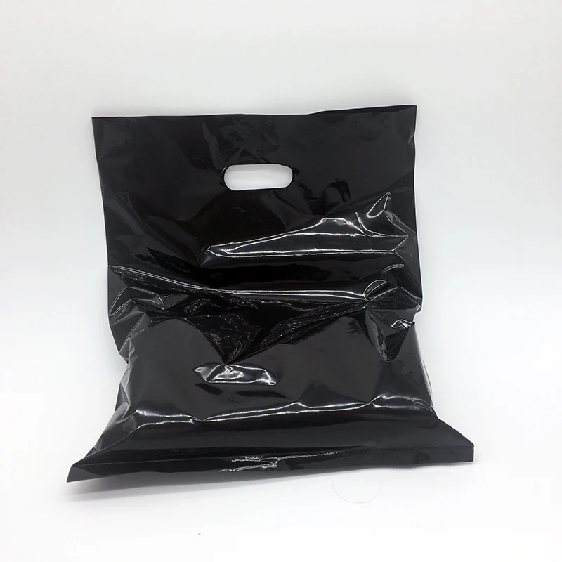 Custom Logo Printed Biodegradable Cornstarch Punch Hole Handle Ldpe/hdpe Shopping Carrier Plastic Die Cut Bag