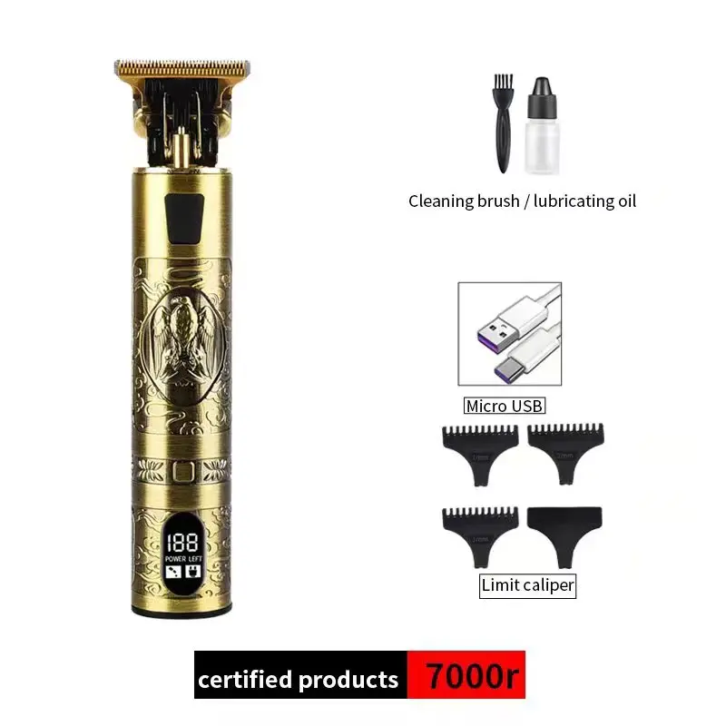 Professional Mens Hair Clippers Cordless Rechargeable Hair Trimmer Professional Hair cut Machine