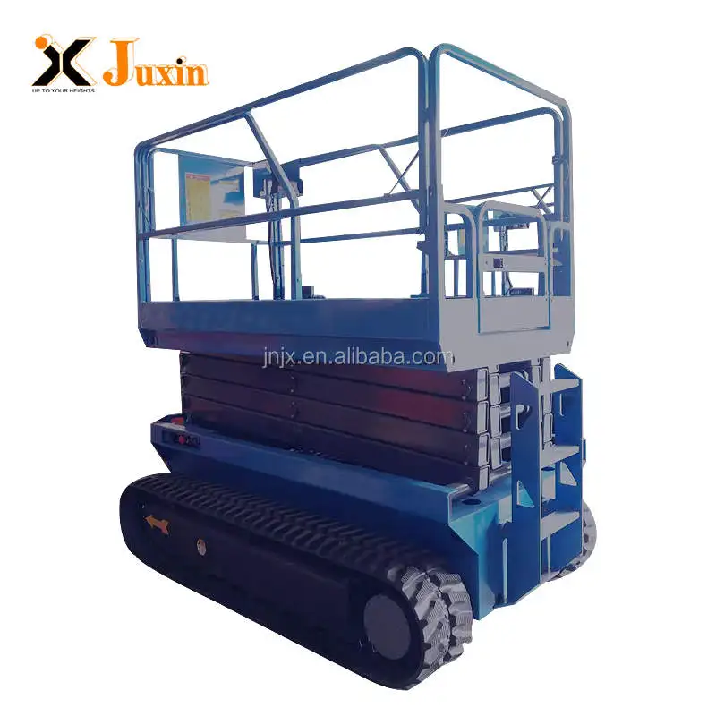 10m 12m working height Tracked crawler scissor lift manlifts for air job with jacks