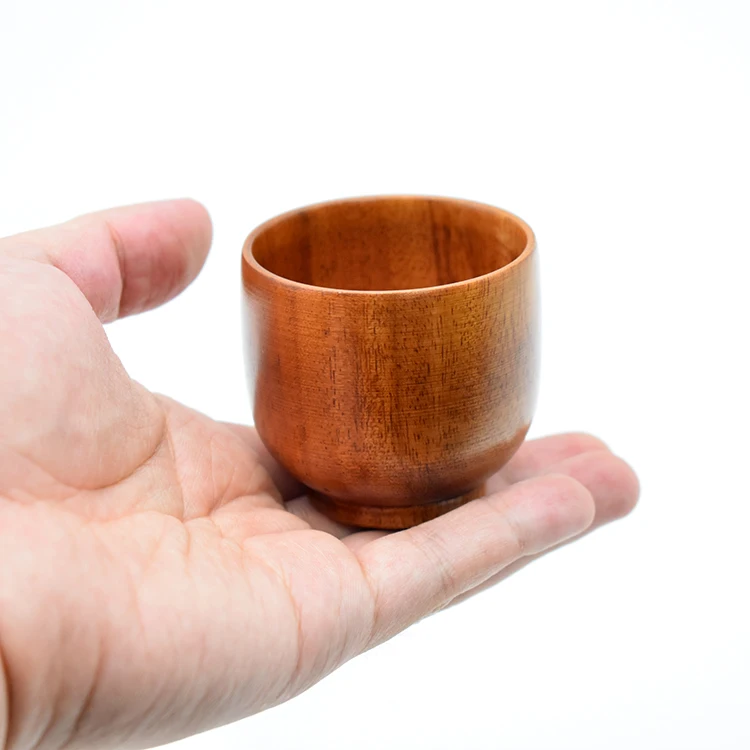 Japanese Home Environmental Renewable Tea Cup Vintage Solid Wooden Milk Chinese Water Coffee Mug Wood Tea Cups