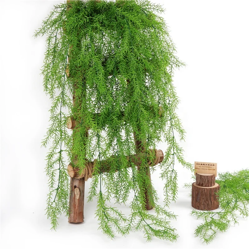 OurWarm Factory Supply Artificial Green Plant Wall Hanging Pine Needle Vine For Indoor Outdoor Decor