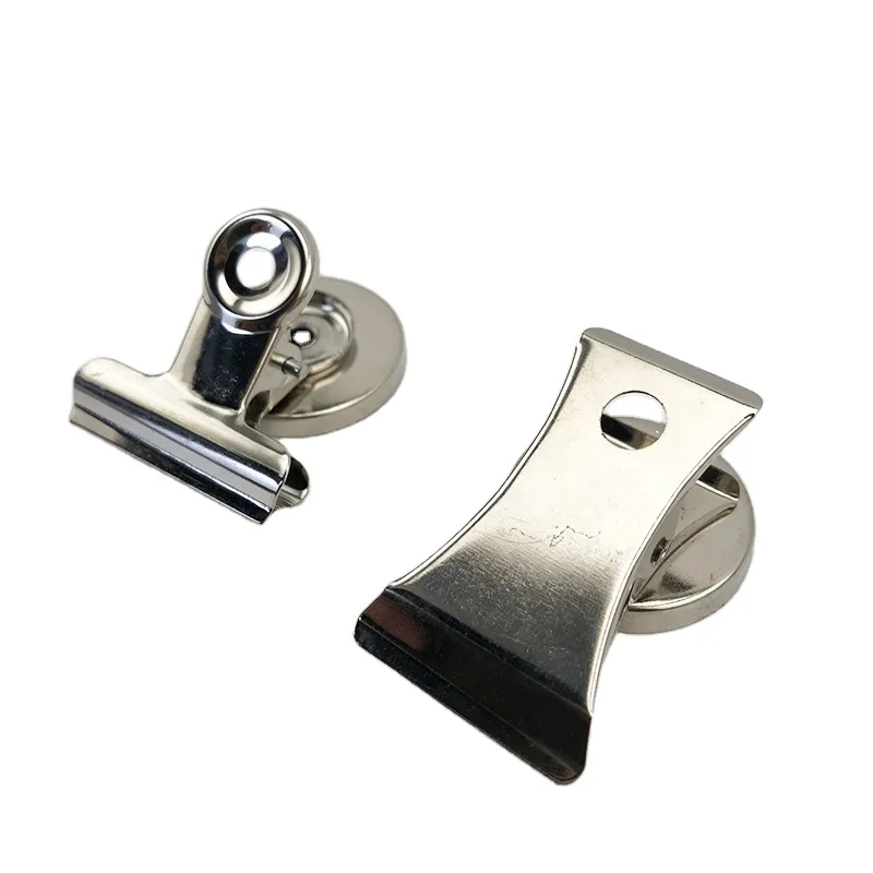 Heavy Duty 2 Piece Pack Metal Work Shop Strong Magnetic Spring Clips Clamp Set Clamps Fridge Hold Documents Firmly In Place