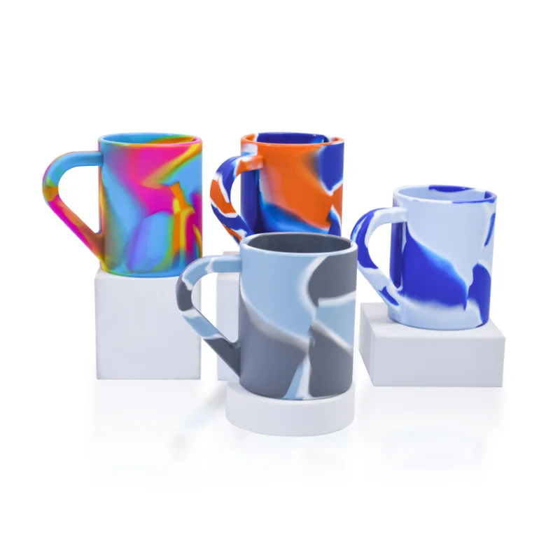Silicone Coffee Travel Mug 12 oz Tea Kids Mug Unbreakable Coffee Cups With Handle for Coffee, Tea, Cocoa, Milk