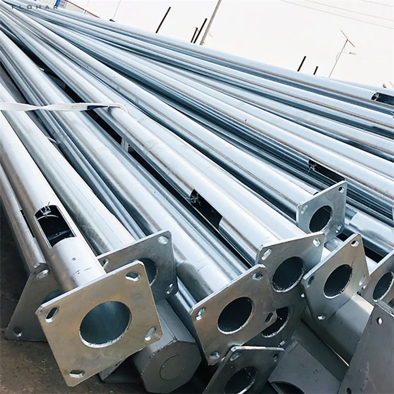 8 Meter Public Hot Dip Galvanized A-shape Arm Street Lighting Pole