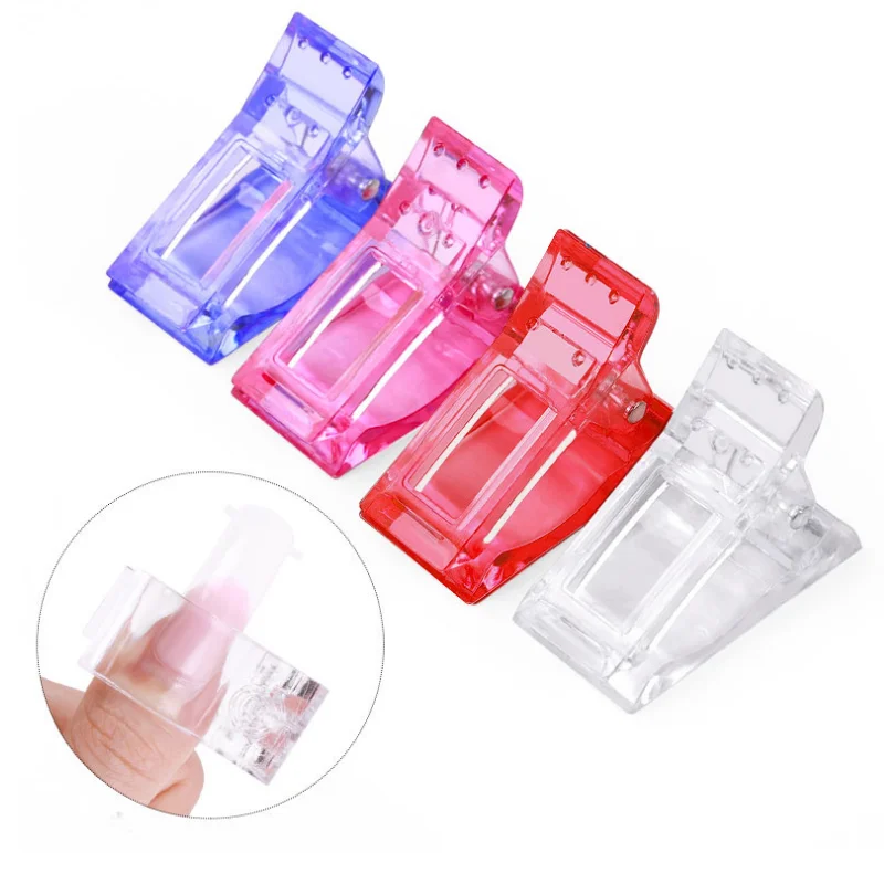 BIN Nail Tips Clip for Quick Building Extension Nail Plastic Transparent Finger clip for DIY Manicure Nail Art