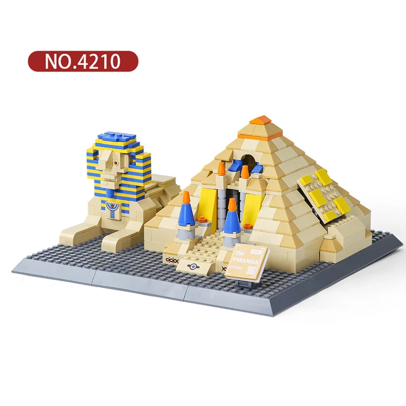 4210 Historic Interest Architecture Egypt Pharaoh Pyramid Building Blocks Sets Bricks Classic Kids Bricks Toys for Christmas