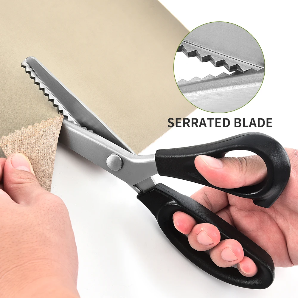  HY-JD-P01 9inch Pinking Shears Fabric Crafts Professional Handheld Dressmaking Zig Zag Sewing Scissors Tailor