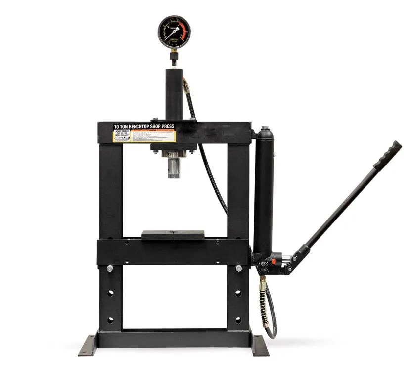 CE Standard Vehicle Equipment 10T Hydraulic Shop Press With Bottle Jack