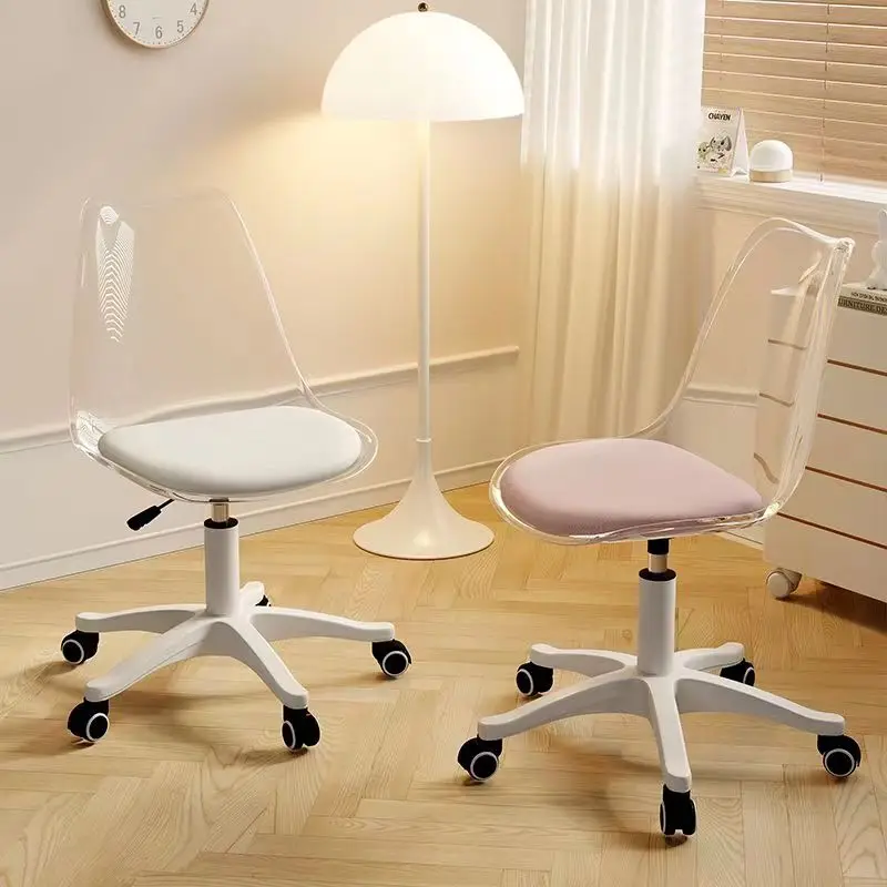 Simple office chair Home desk back stool reception negotiate transparent tulip dining chair