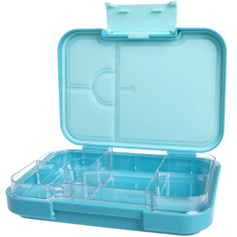 Aohea one latch bento box food picnic school lunch box plastic bpa free 6 compartments bento box