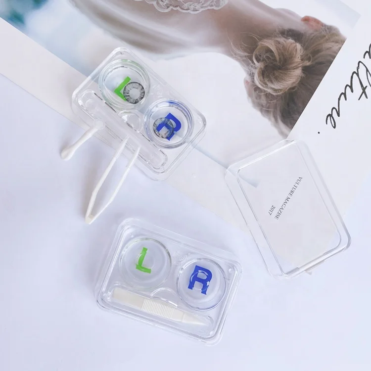 novel transparent eye contact case mesa  wear contact lenses accessories wholesale
