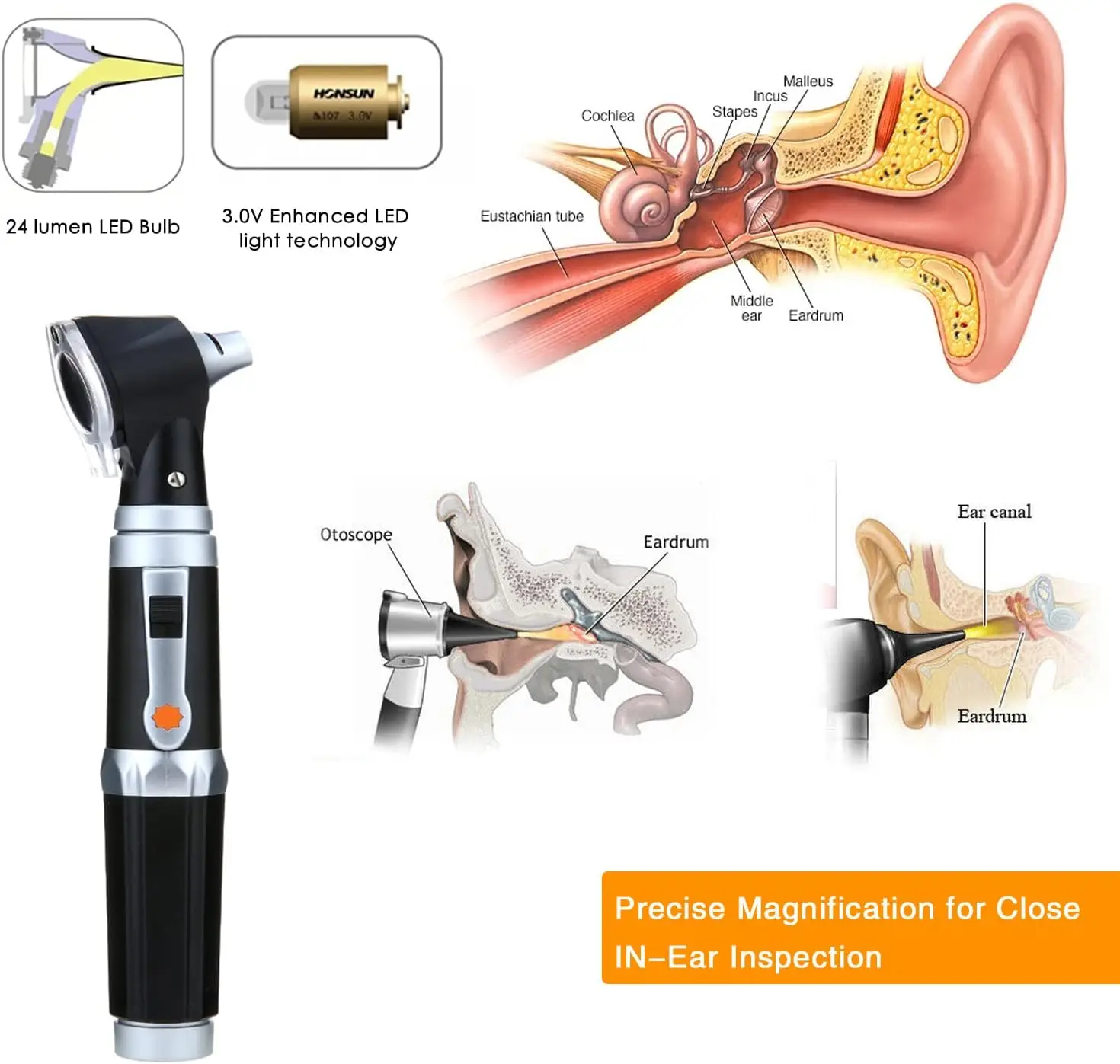 Black Electric Custom Marking Ce Instrument Otoscope Wholesale Price Double Screen Optical Machine Glasses