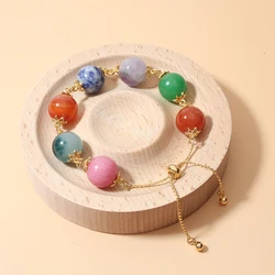 Vintage elastic agate stones delicate filigree  bracelet for women jewelry