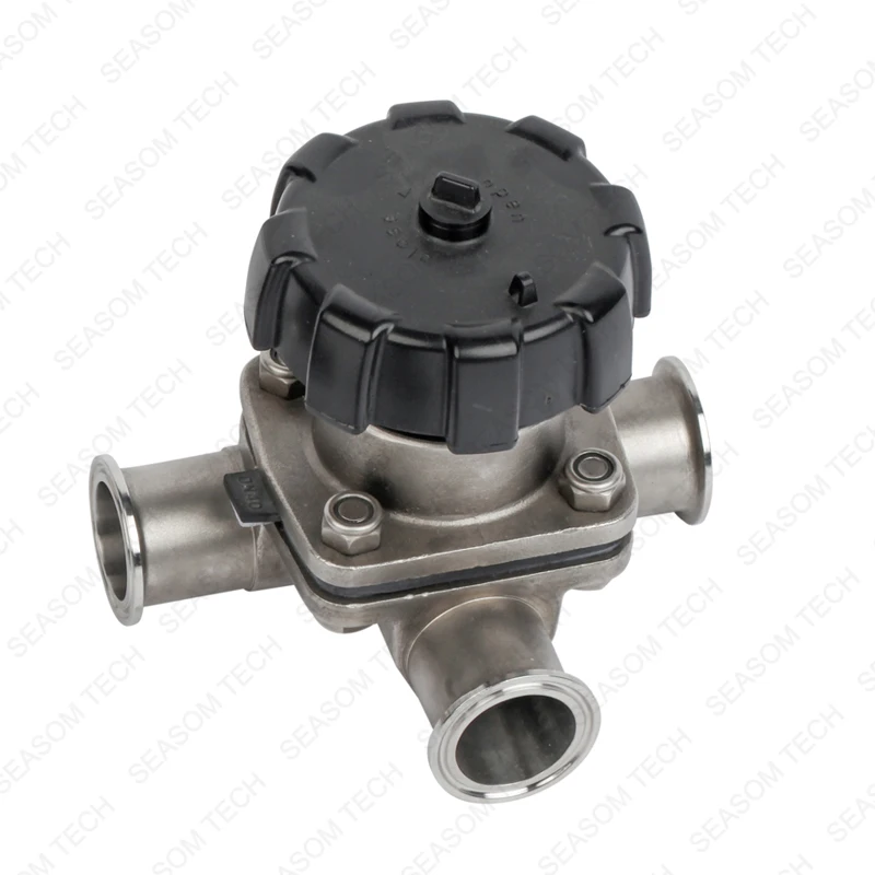 stainless steel ss 316 ansi aseptic tri clamp tc triclamp inox manual aseptic 3way sanitary pneumatic diaphragm valve