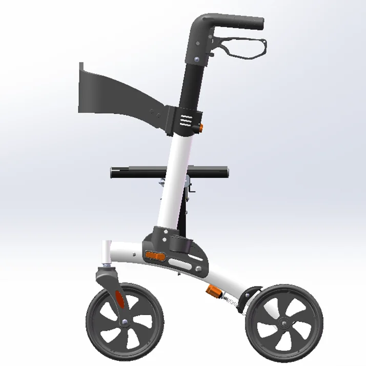 Aluminum frame assisted walking wheelchair disabled walker rollator walker with crutch holder