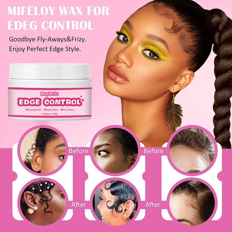 No White Private Label Loc Gel Extra Hold Travel Size Edge Control Extreme Hold Long Lasting Add Shine Braid Mousse